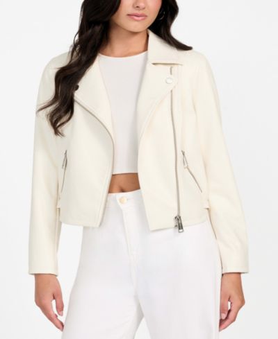 GUESS Women's Long Sleeves Moto Jacket