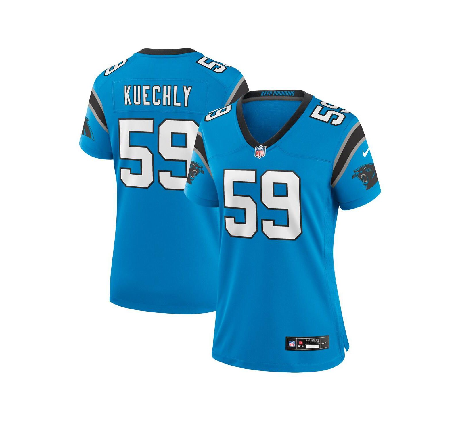 Nike Женская джерси Luke Kuechly Blue Carolina Panthers