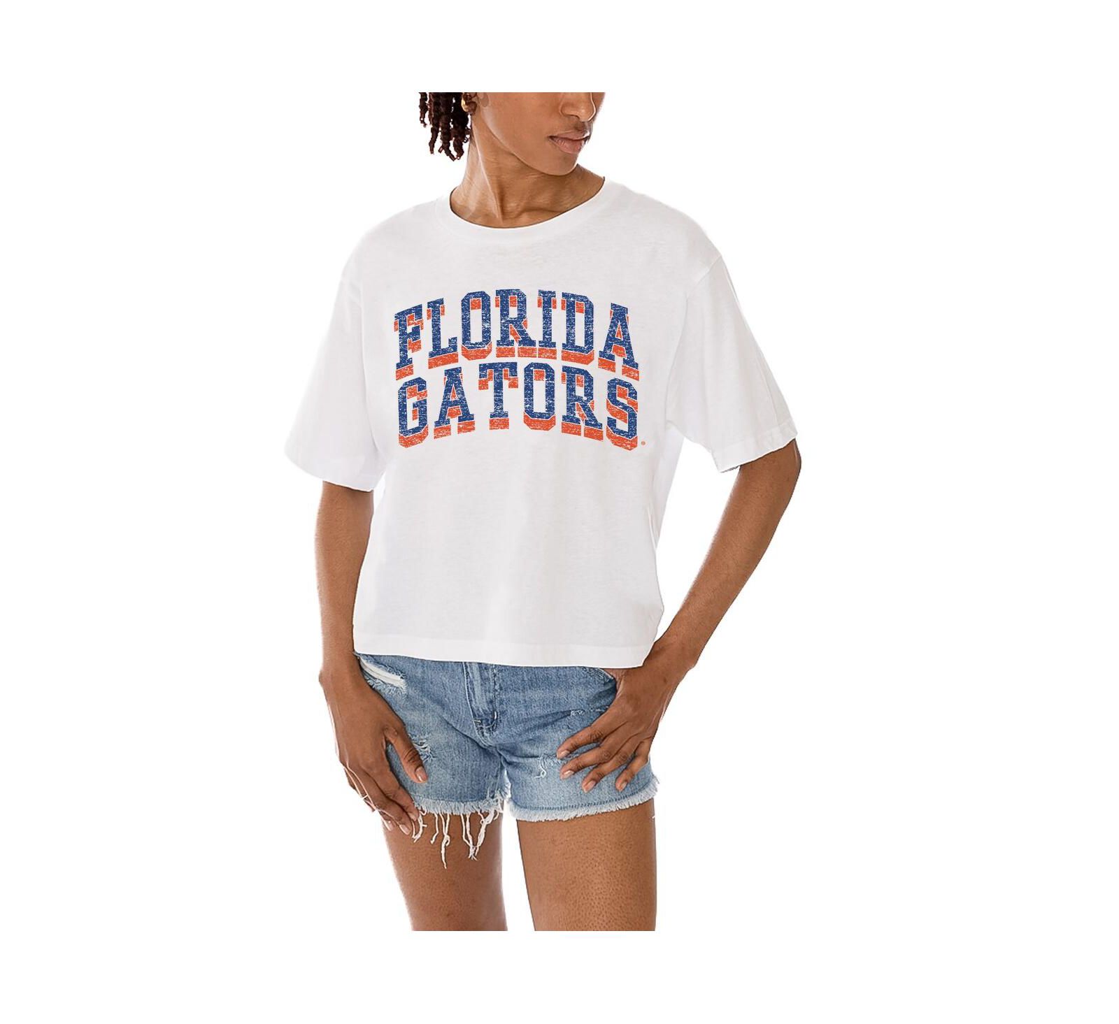 Женская укороченная футболка Gameday Couture White Florida Gators Claim To Fame