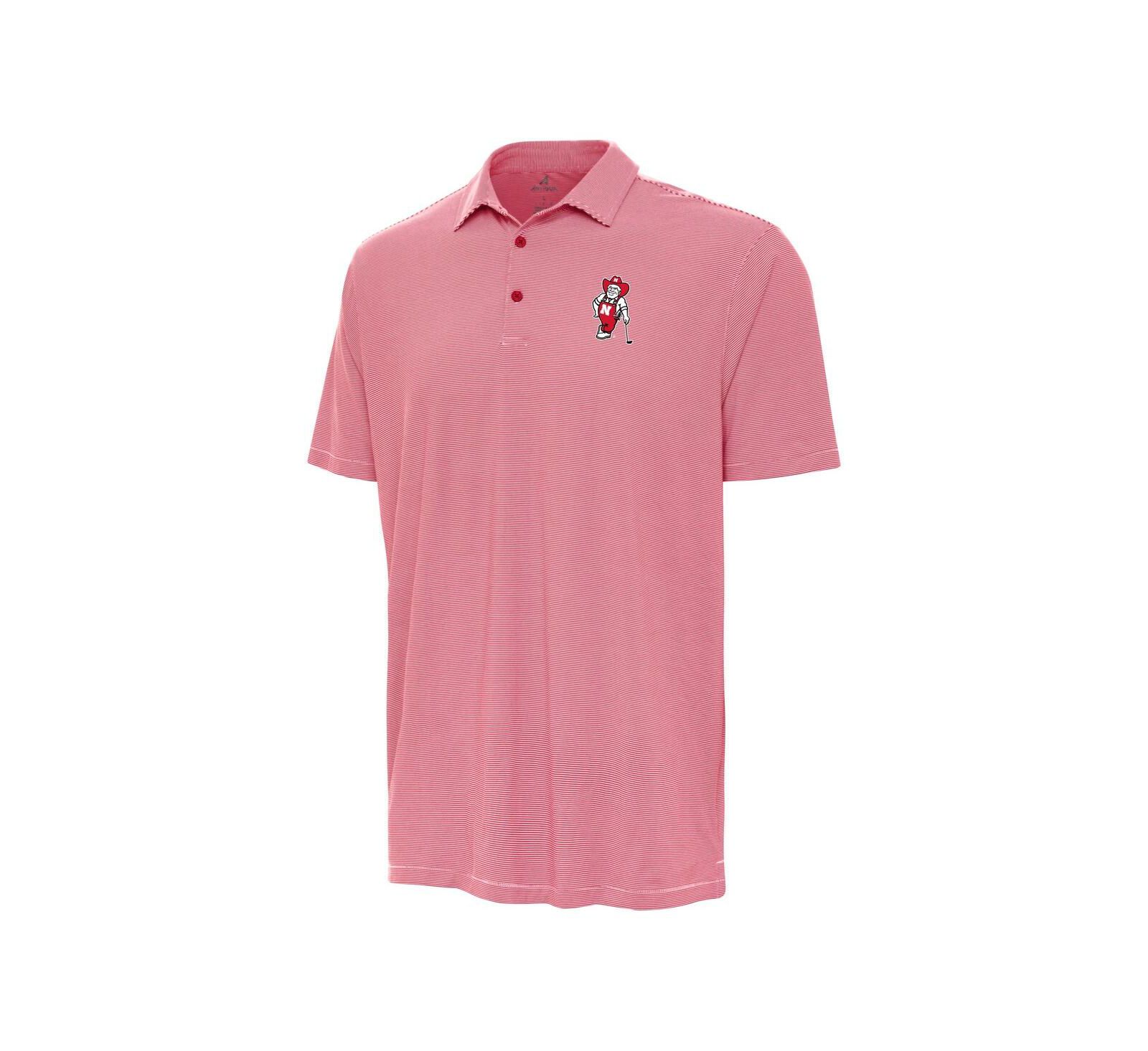 Antigua Мужская рубашка поло Scarlet Nebraska Huskers Herbie Husker Golf Twine