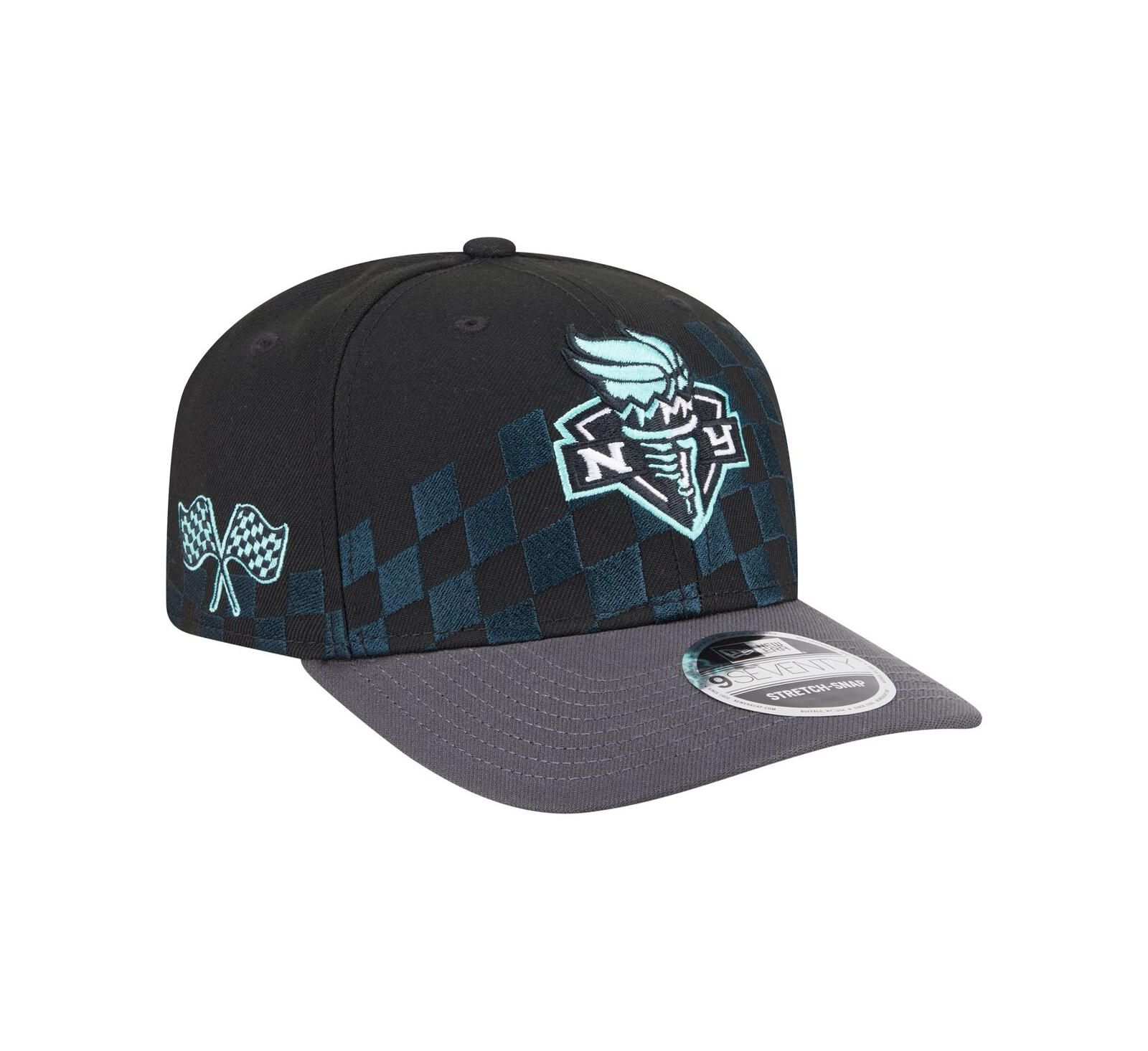 Мужская и женская регулируемая кепка New Era New York Liberty 9SEVENTY с шахматным принтом, черная