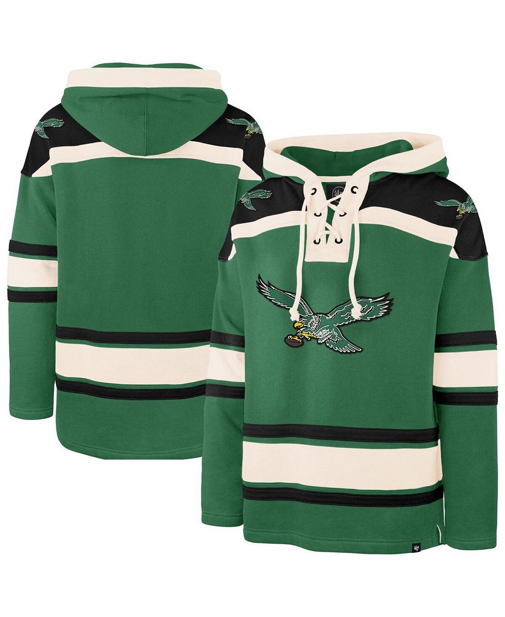 '47 Brand Мужская толстовка с капюшоном Philadelphia Eagles Throwback, цвет Kelly Green