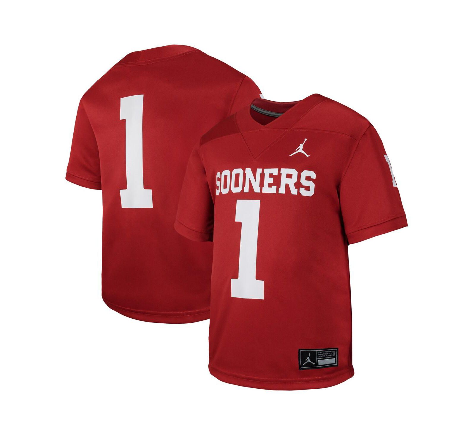 Jordan Реплика джерси Oklahoma Sooners, для мальчиков и девочек, Crimson