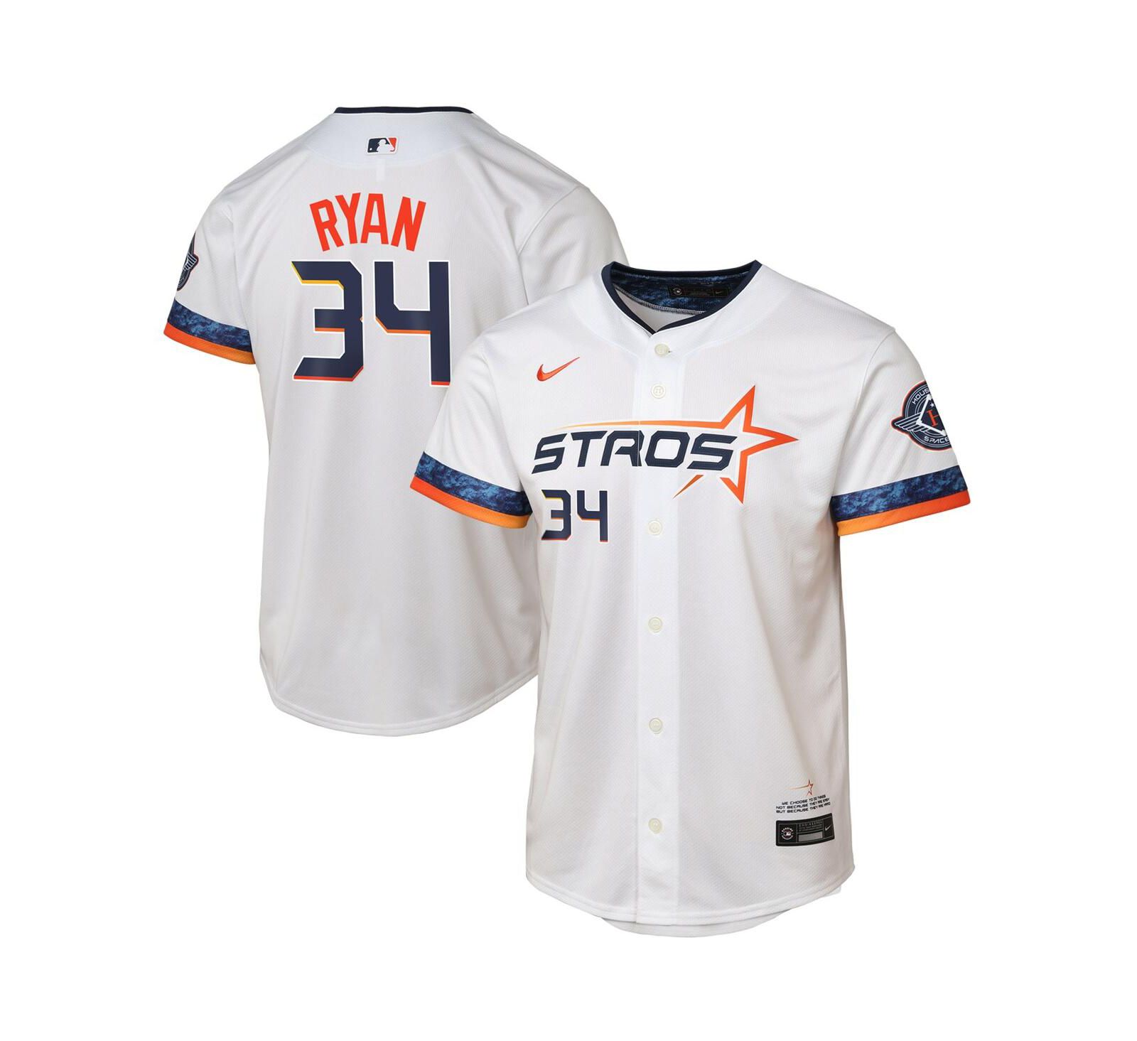 Nike Игровая джерси Nolan Ryan Houston Astros 2025 City Connect Limited для мальчиков и девочек, белая