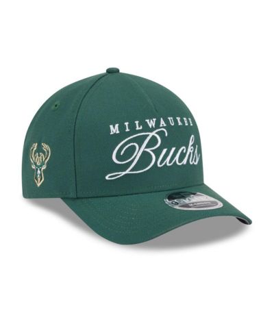 New Era Men's Hunter Green Milwaukee Bucks 2025 NBA Draft M-Crown A-Frame 9FORTY Adjustable Hat