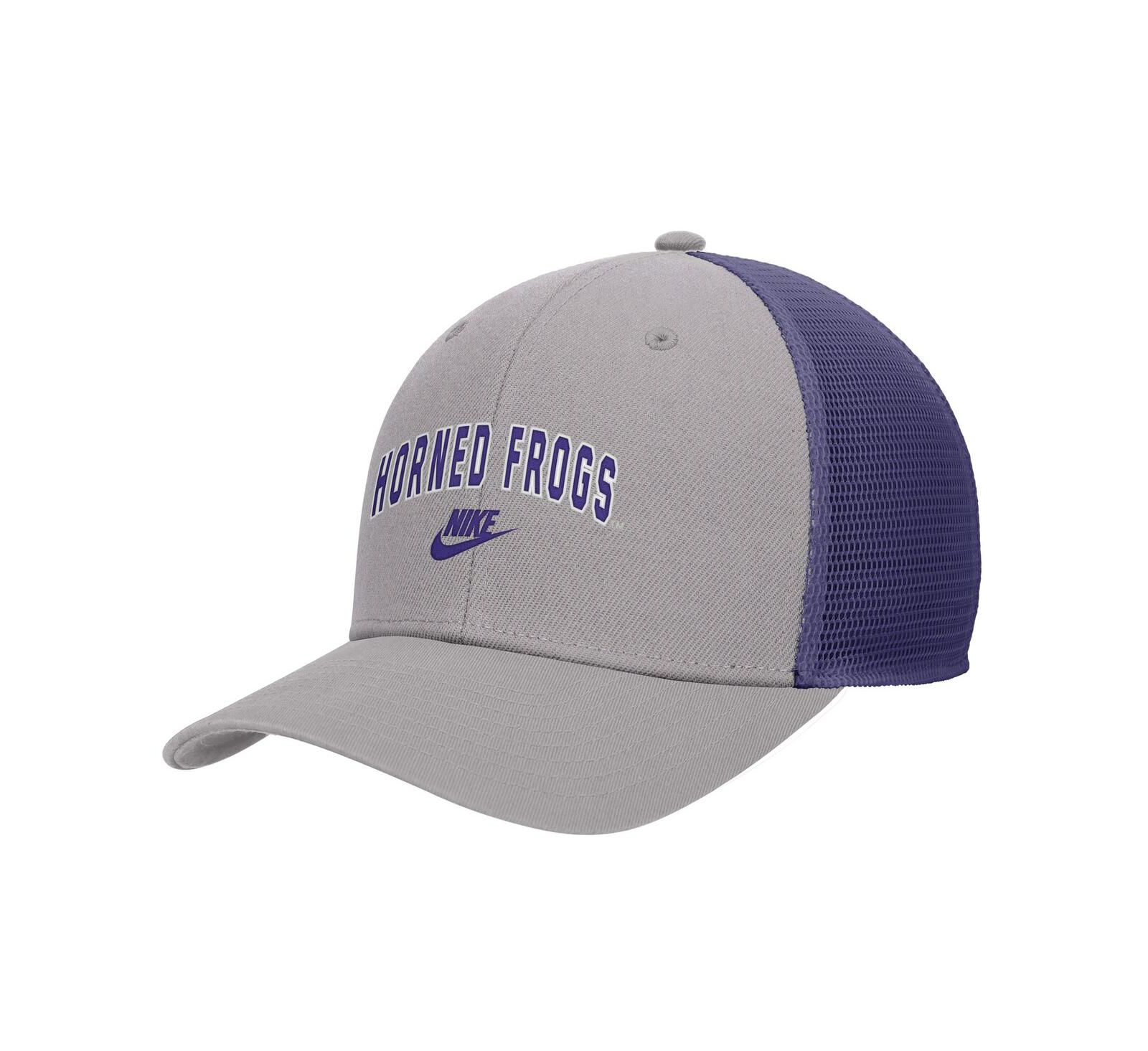 Nike Men's Pewter TCU Horned Frogs Vintage Arch Rise Performance Trucker Adjustable Hat