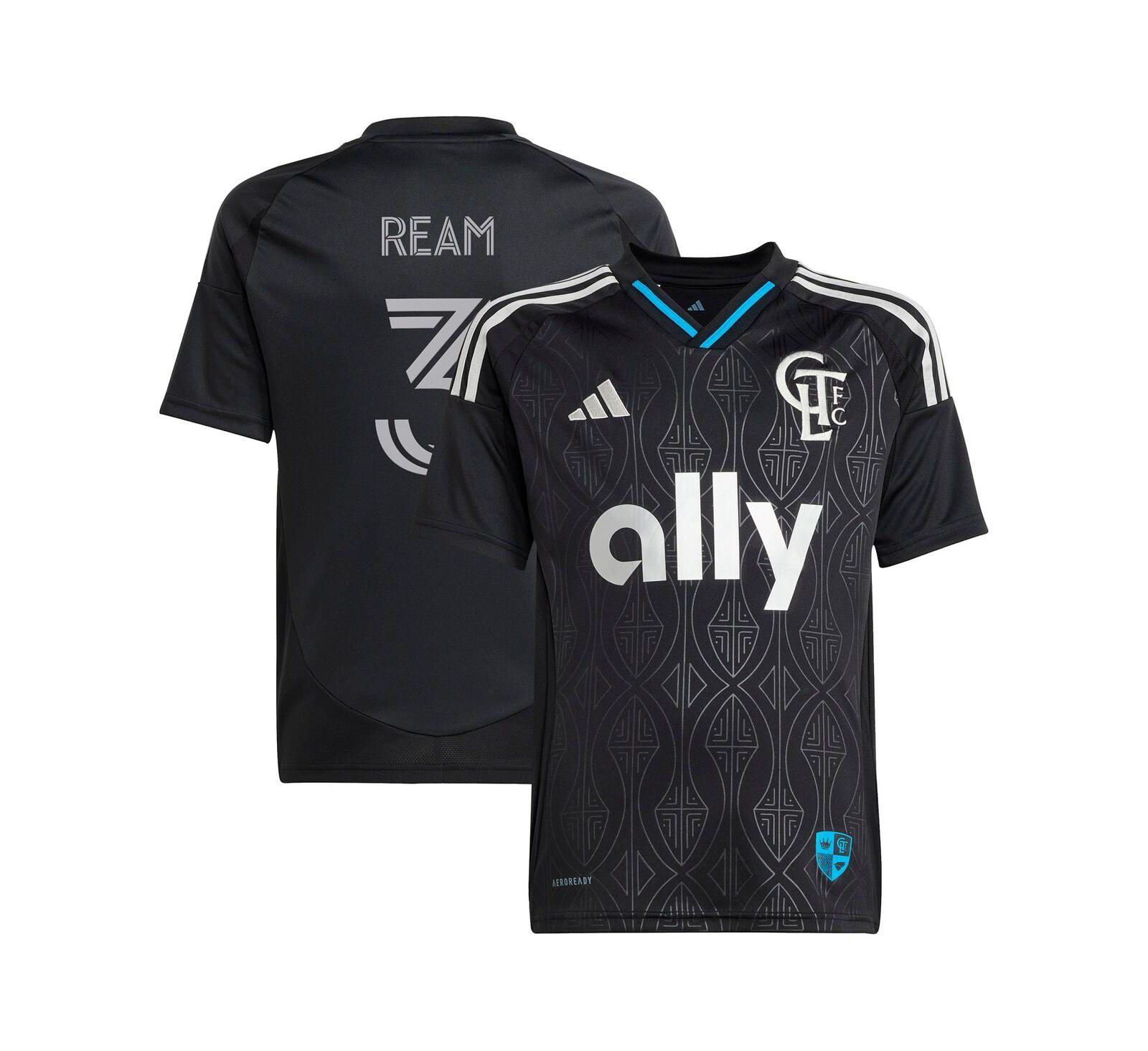 Игровая джерси Adidas Tim Ream Black Charlotte FC 2025 Fortress Kit Replica для мальчиков и девочек