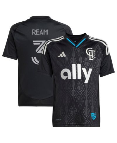 Игровая джерси Adidas Tim Ream Black Charlotte FC 2025 Fortress Kit Replica для мальчиков и девочек