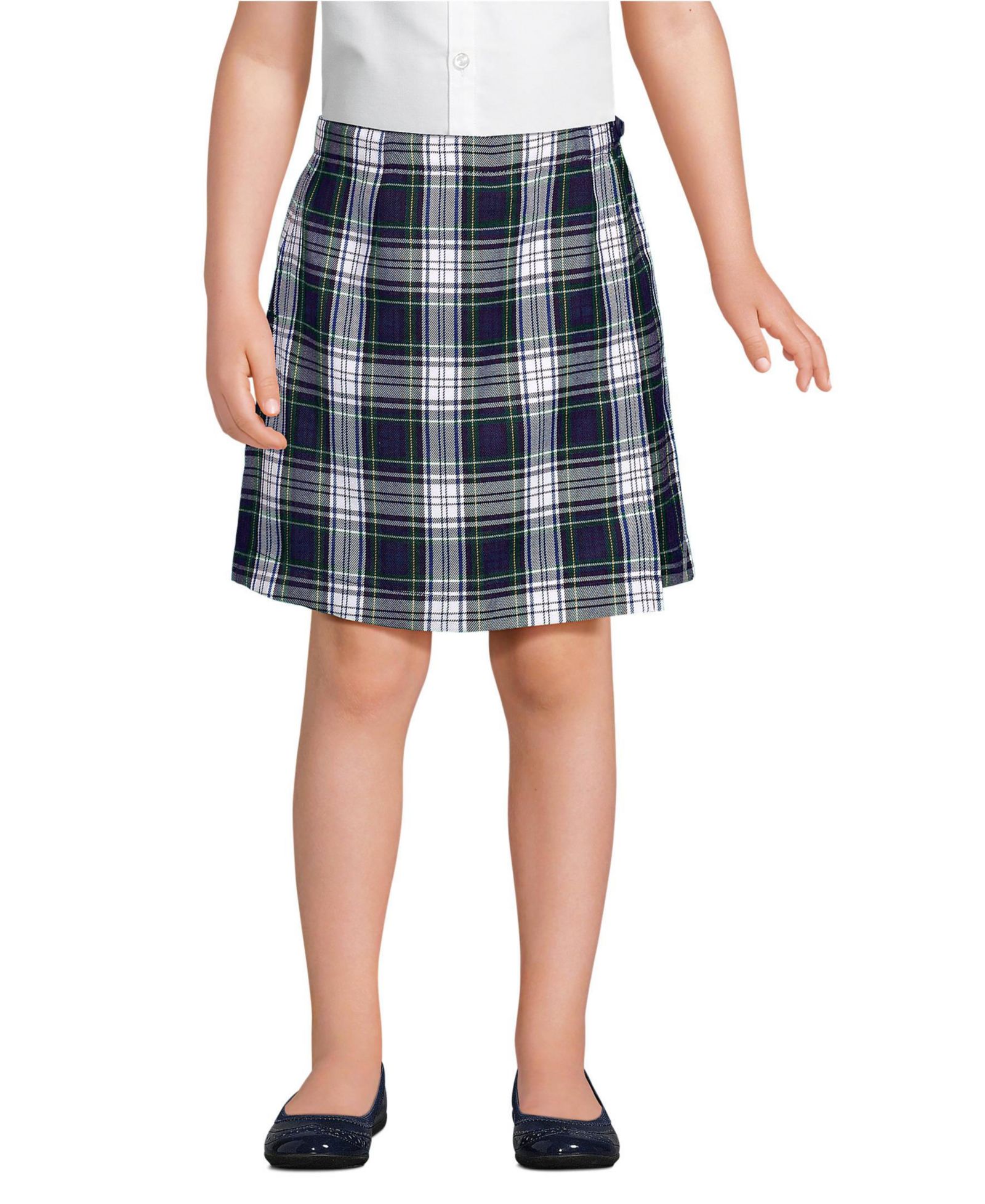 Детская юбка-шорты Lands' End Big Girls Plaid A Line Tab Skort Top of Knee