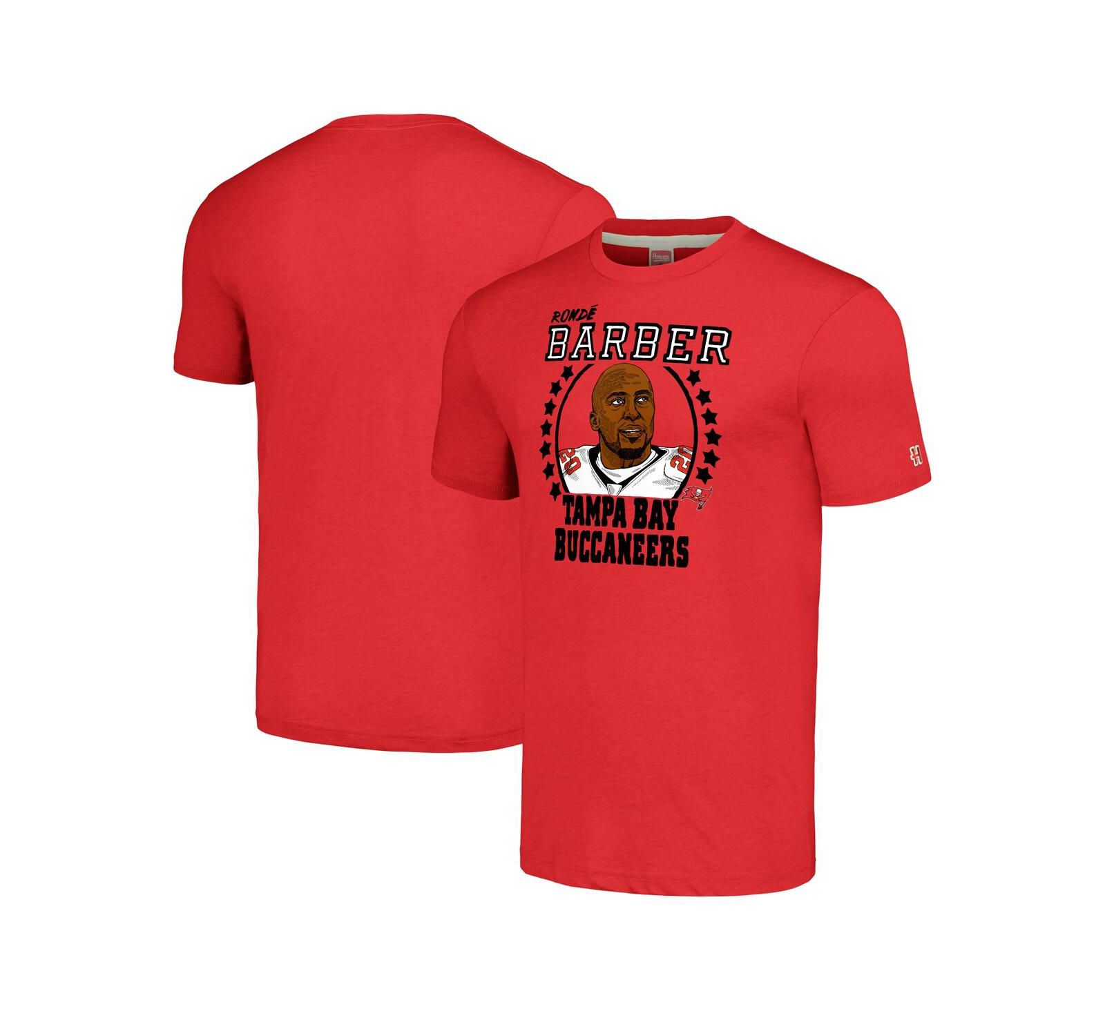 Homage Men's Ronde Barber Heathered Red Tampa Bay Buccaneers Caricature Retired Player Tri-Blend T-Shirt