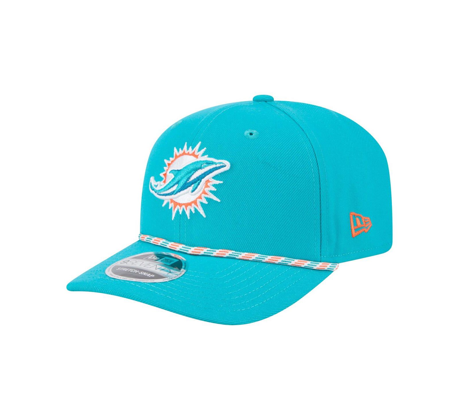 New Era Men's кепка Aqua Miami Dolphins Gameday Multi Rope 9SEVENTY Stretch-Snap