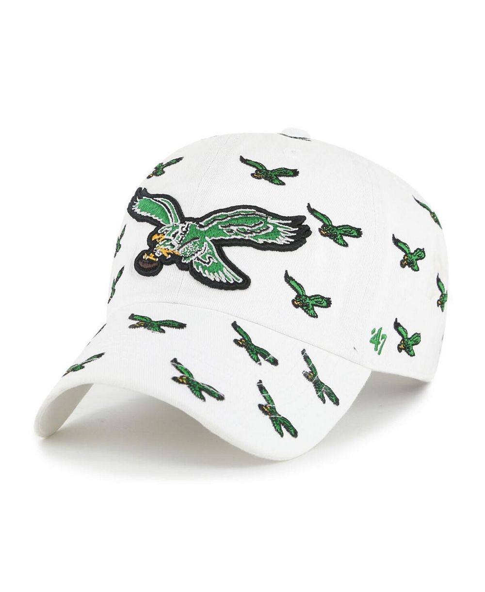 Мужская и женская белая регулируемая кепка '47 Brand Philadelphia Eagles Confetti Clean Up