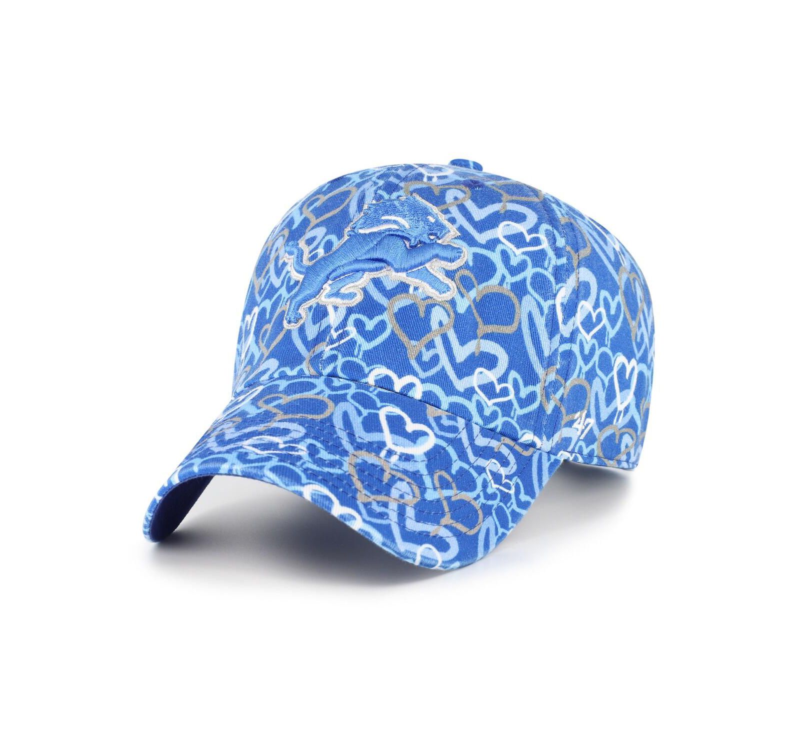 Детская регулируемая кепка '47 Brand Girls Toddler Blue Detroit Lions Mural Clean Up Adjustable Hat