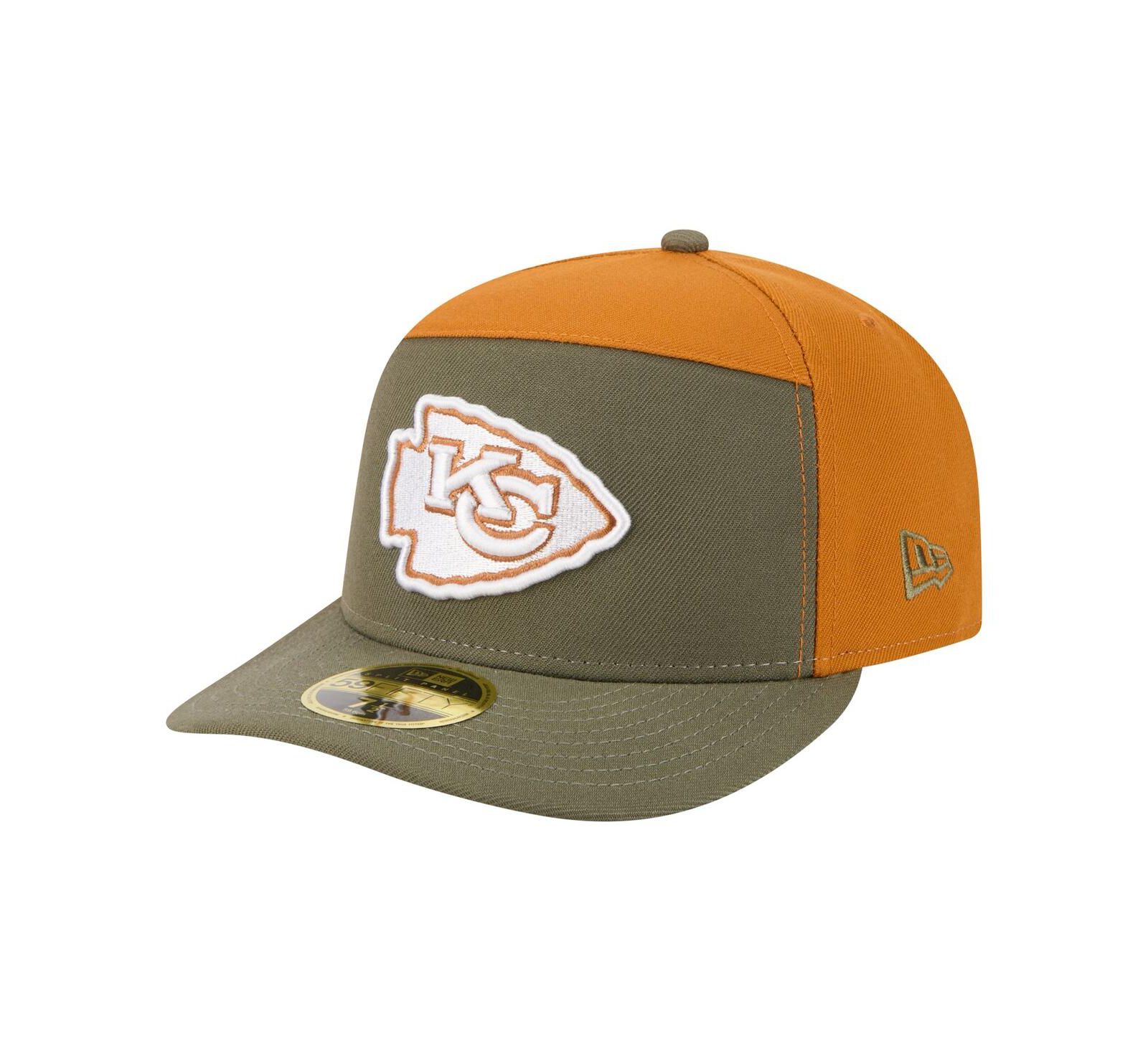 New Era Men's Olive/Brown Kansas City Chiefs Two-Tone Color Pack Split Panel 59FIFTY Fitted Hat