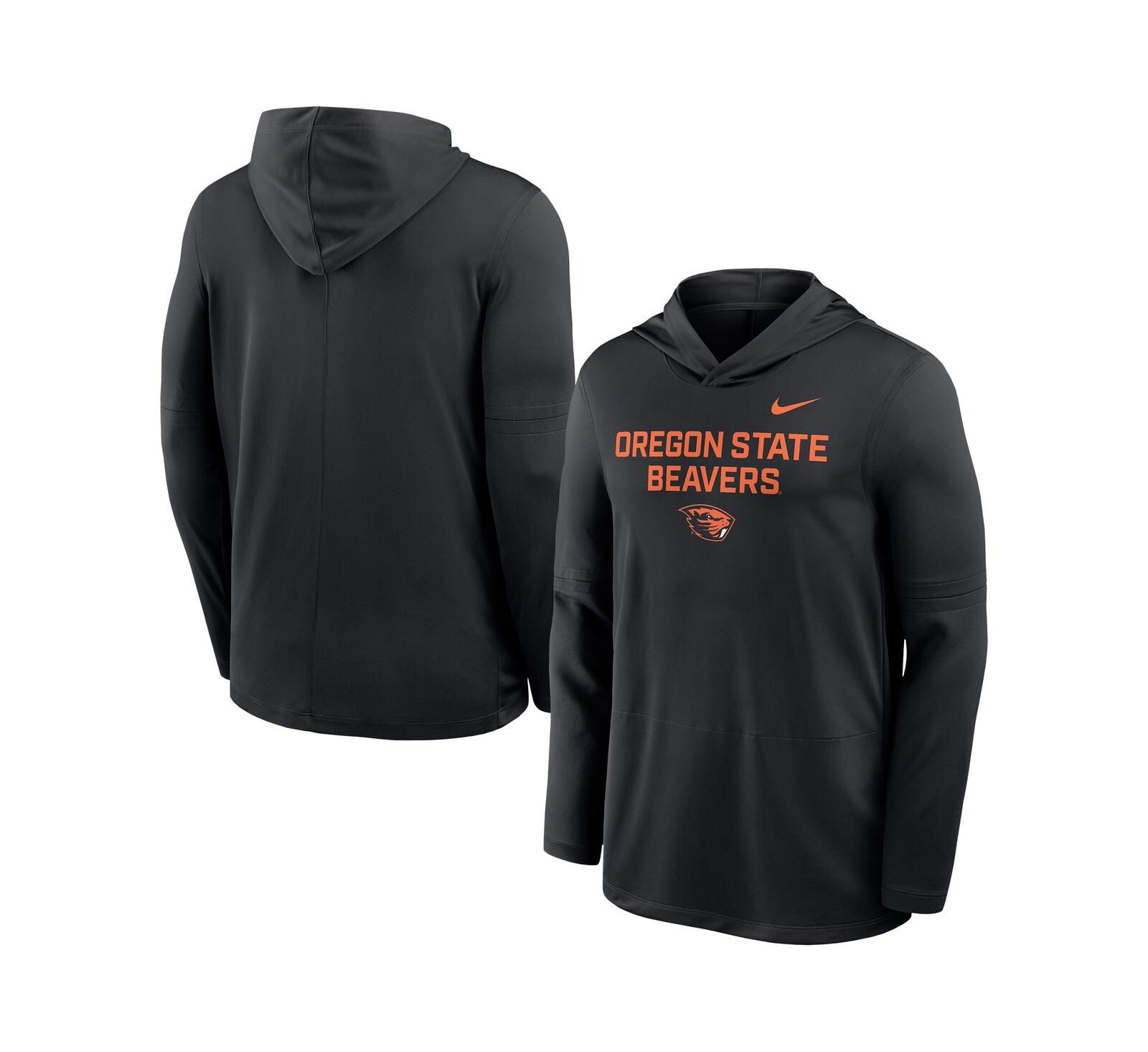 Nike Men's Black Oregon State Beavers 2025 Sideline Dri-FIT Long Sleeve Hoodie T-Shirt