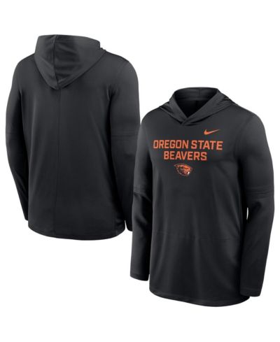 Мужская футболка Nike Black Oregon State Beavers 2025 Sideline Dri-FIT Long Sleeve Hoodie