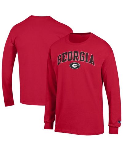 Мужская футболка Champion Red Georgia Bulldogs Arch Over Logo Long Sleeve