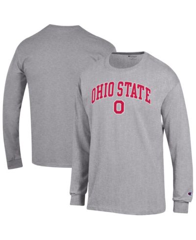 Мужская футболка Champion Ohio State Buckeyes Arch Over Logo Long Sleeve Heather Gray