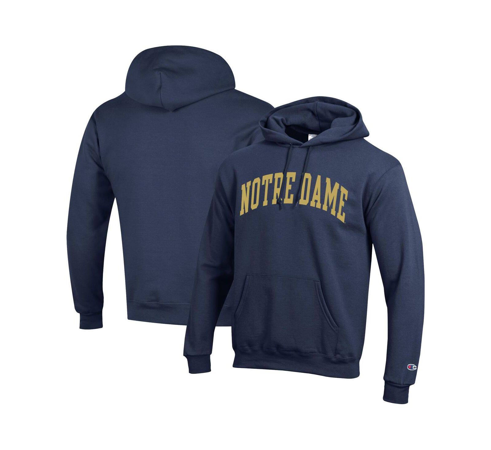 Champion Men's Navy Notre Dame Fighting Irish Basic Arch Fleece Pullover Hoodie