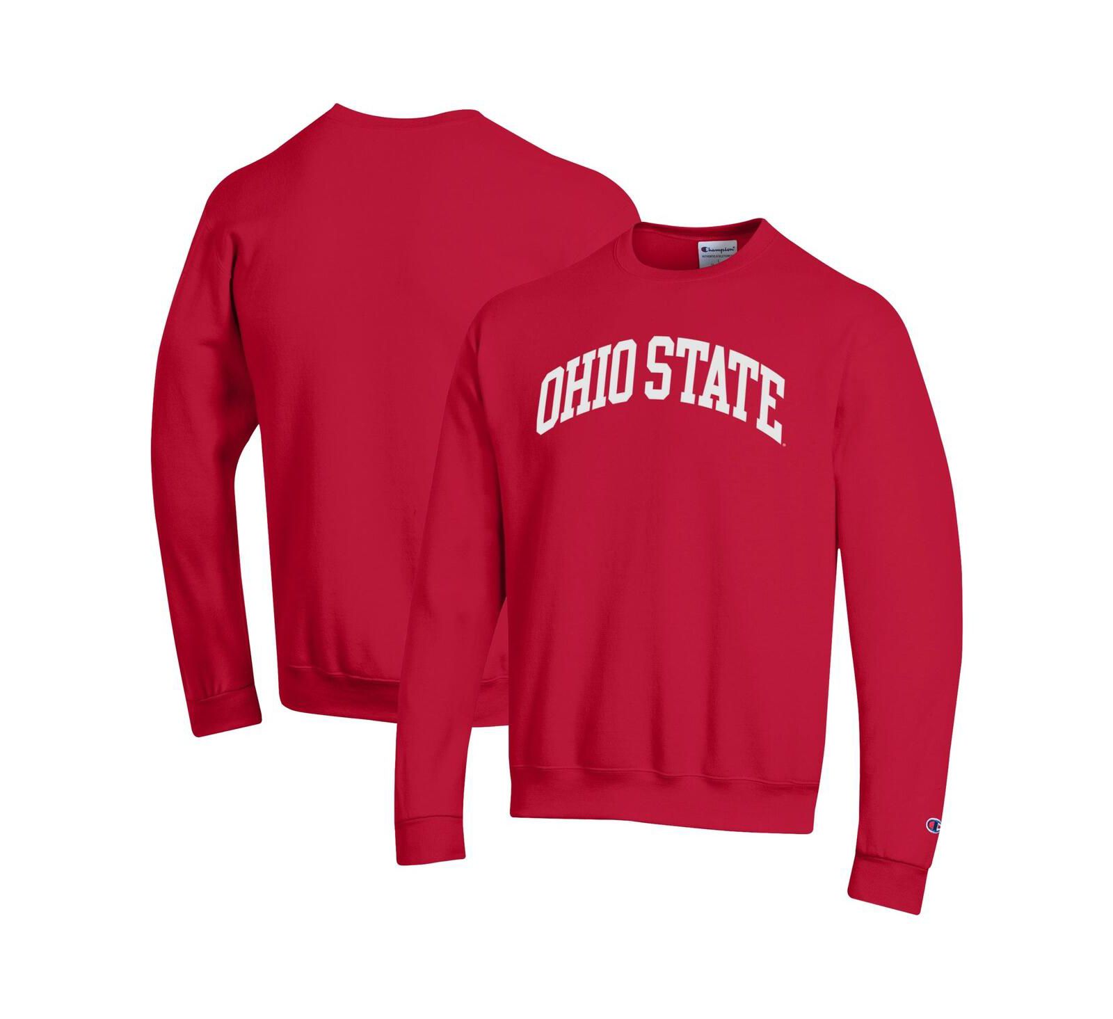Мужской свитшот Champion Scarlet Ohio State Buckeyes Basic Arch Fleece Pullover