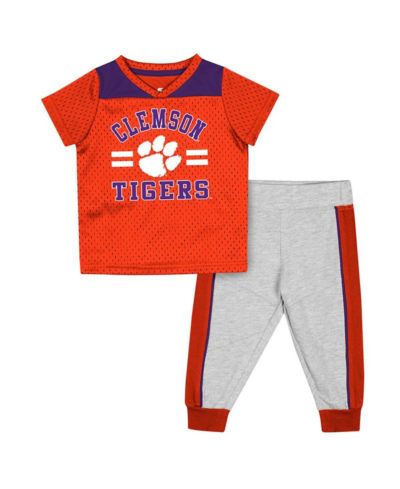 Colosseum Baby Boys and Girls 2-Piece Orange/Heather Gray Clemson Tigers Ka-Boot-It Jersey and Pants Set