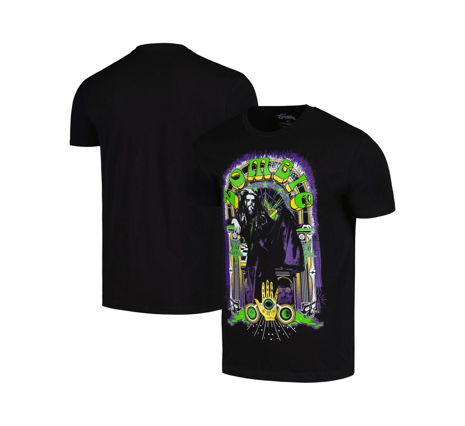 Global Merch Men's Black Rob Zombie Symbology Throne T-Shirt