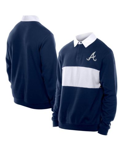 Мужская регбийная рубашка-поло New Era Atlanta Braves Throwback Prep Color Block