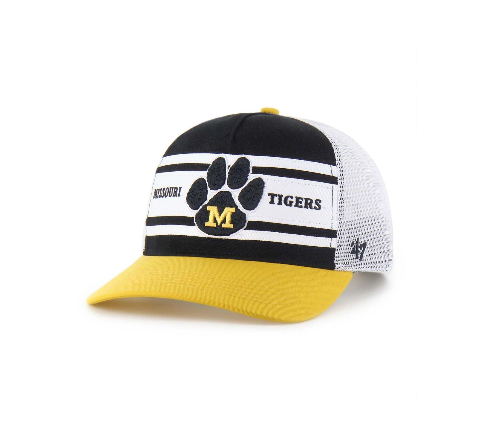 Кепка '47 Brand Big Boys and Girls Black/Gold Missouri Tigers Super Stripe Hitch Adjustable Trucker Hat