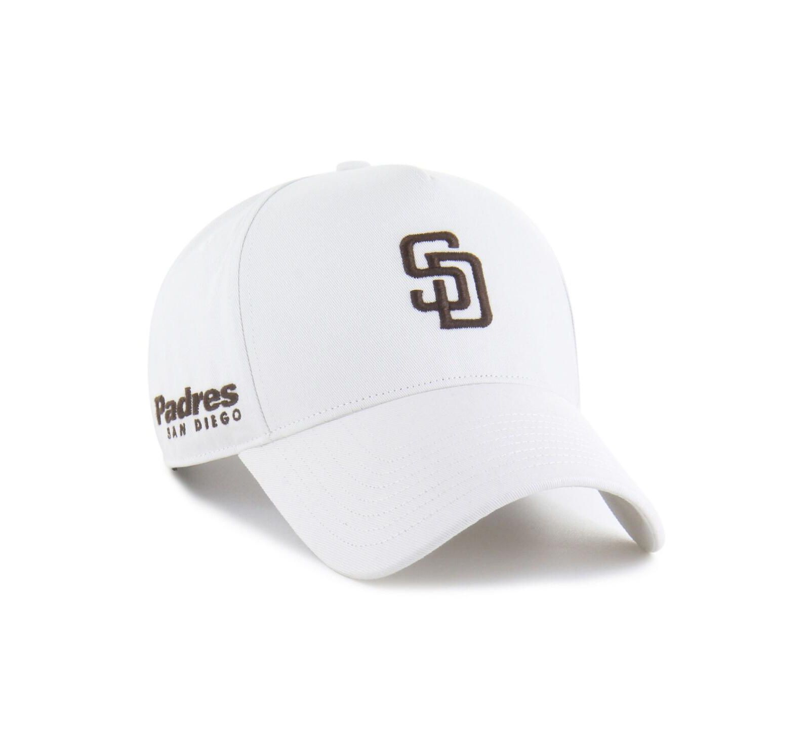 Мужская кепка '47 Brand White San Diego Padres Foundational Pinch Offside Adjustable