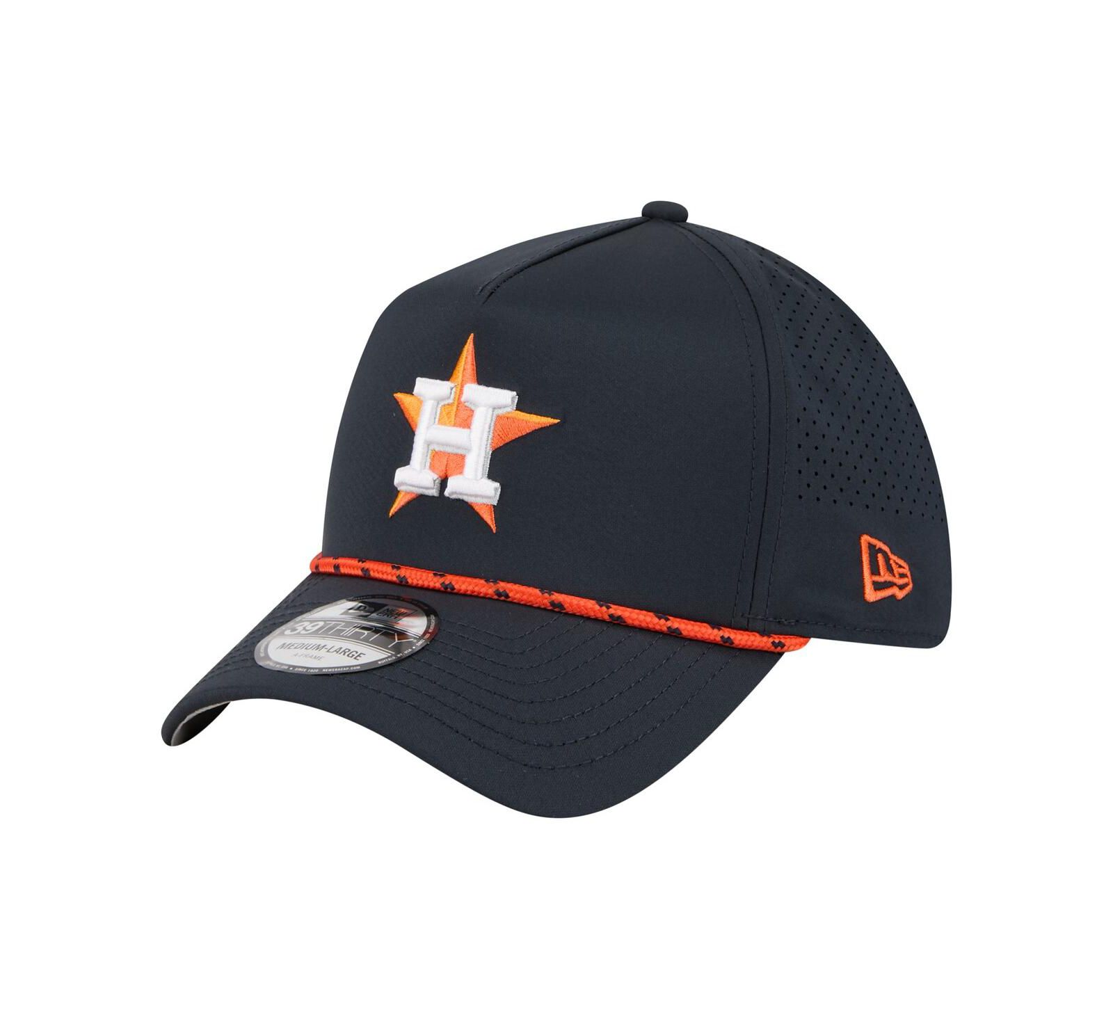 Мужская перфорированная кепка New Era Houston Astros 39THIRTY A-Frame, темно-синяя