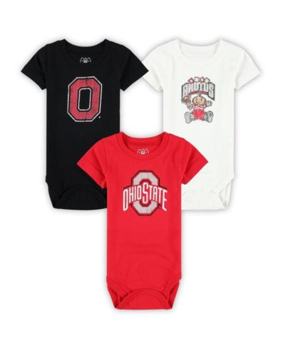 Wes & Willy Baby Boys and Girls 3-Pack Ohio State Buckeyes Bodysuit Set