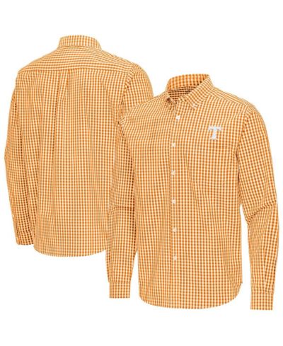 Antigua Men's Tennessee Orange Tennessee Volunteers Ellis Woven Tri-Blend Long Sleeve Button-Down Shirt