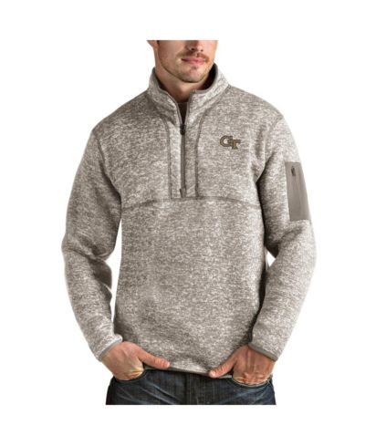Antigua Мужской джемпер Antigua Georgia Tech Yellow Jackets Fortune Half-Zip Pullover Oatmeal