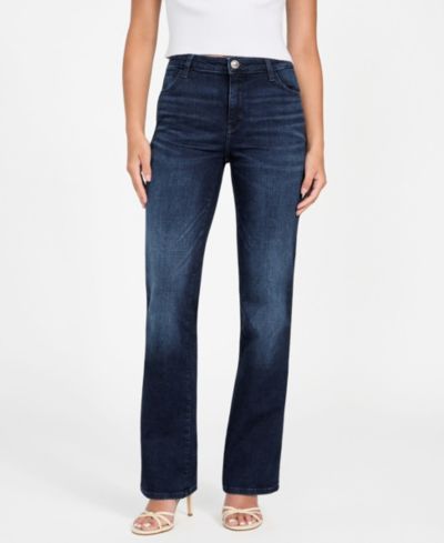 GUESS Women's Straight Fit Mid Rise Jeans