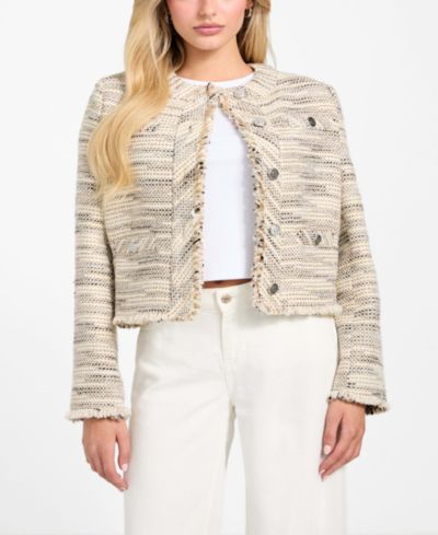 Женский твидовый жакет GUESS Long Sleeves