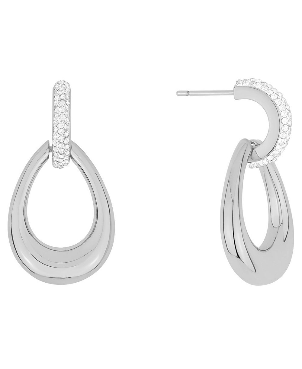 And Now This Crystal Silver Plated Brass Drop серьги