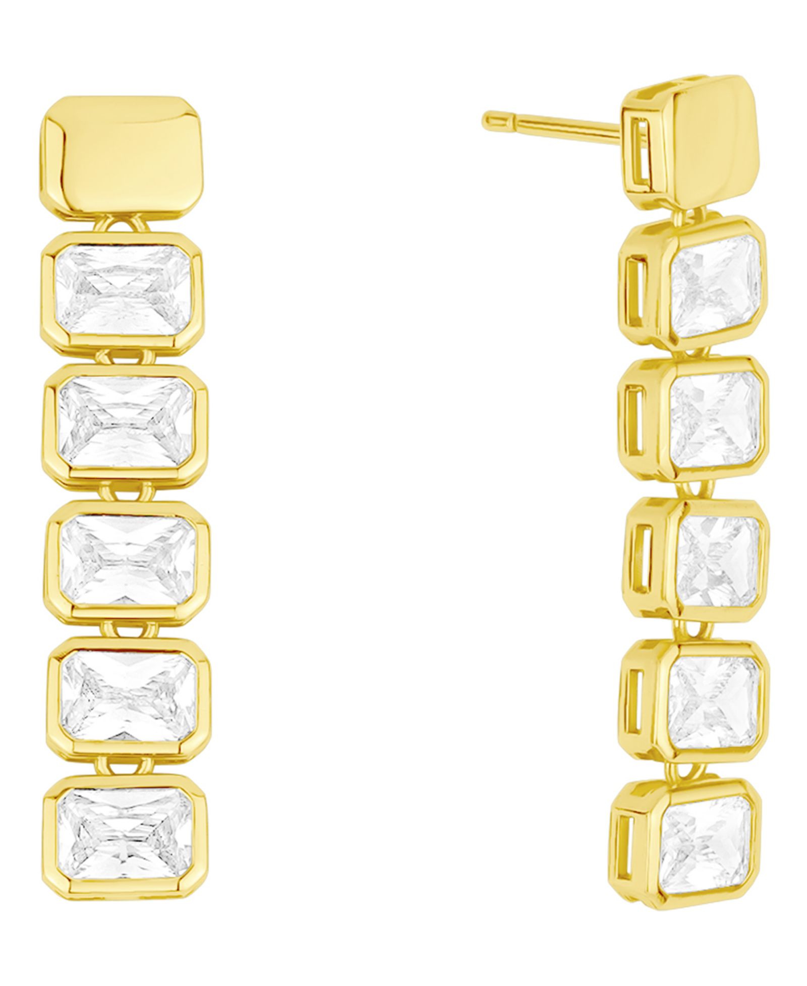 Серьги-подвески And Now This Cubic Zirconia 18k Gold-Plated Brass