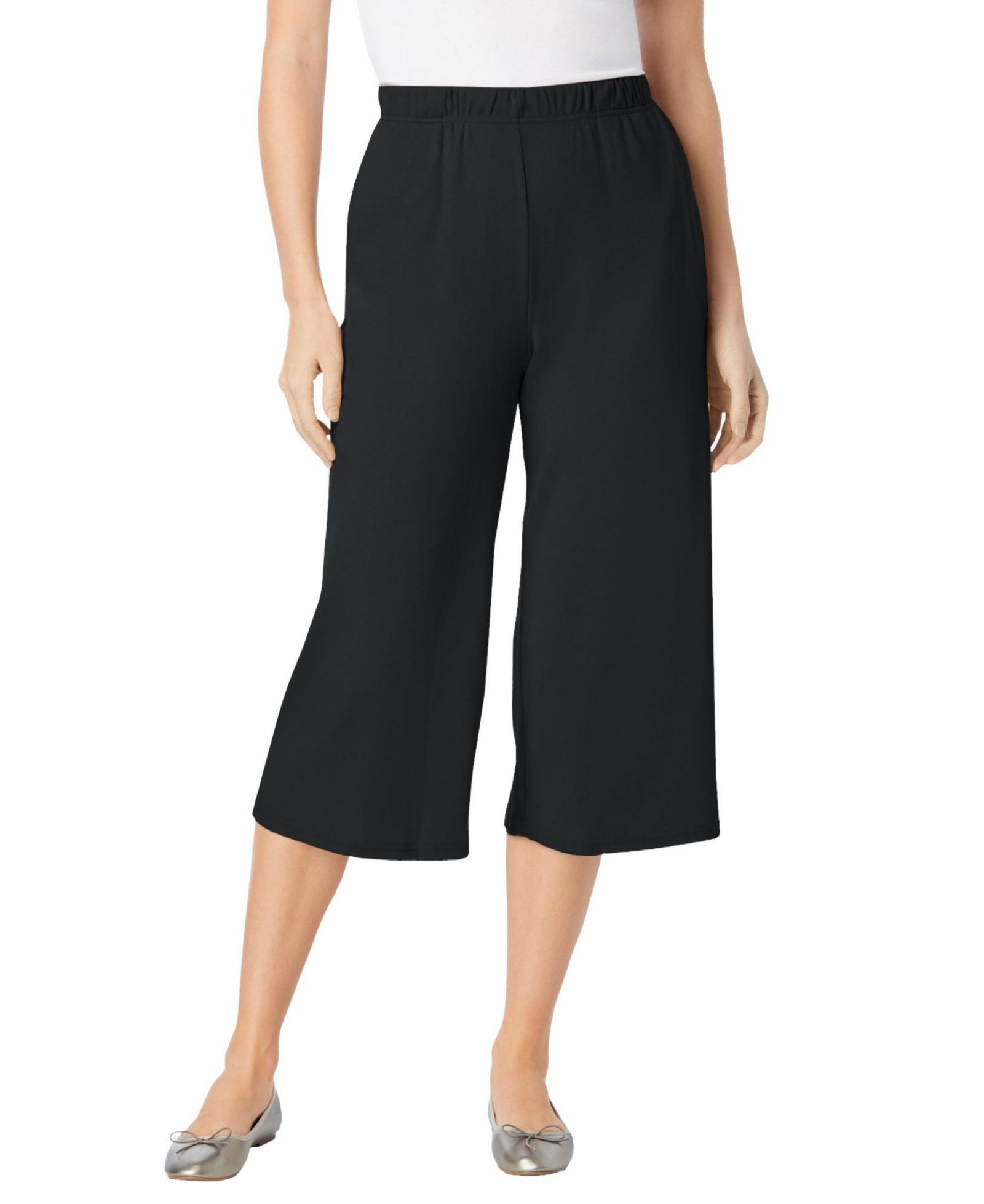 Woman Within Women's Within 7-Day Knit Culotte
