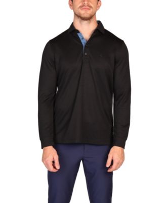 Tailorbyrd Men's Solid Modal Long Sleeve Polo