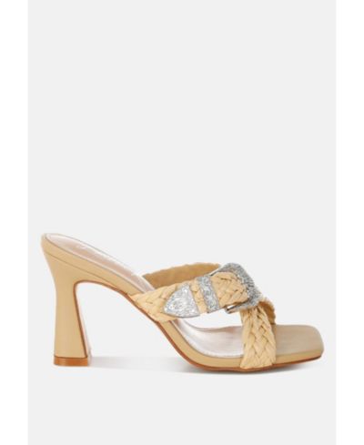 London Rag Women's Nimaya Braided Criss-Cross Strap Sandals