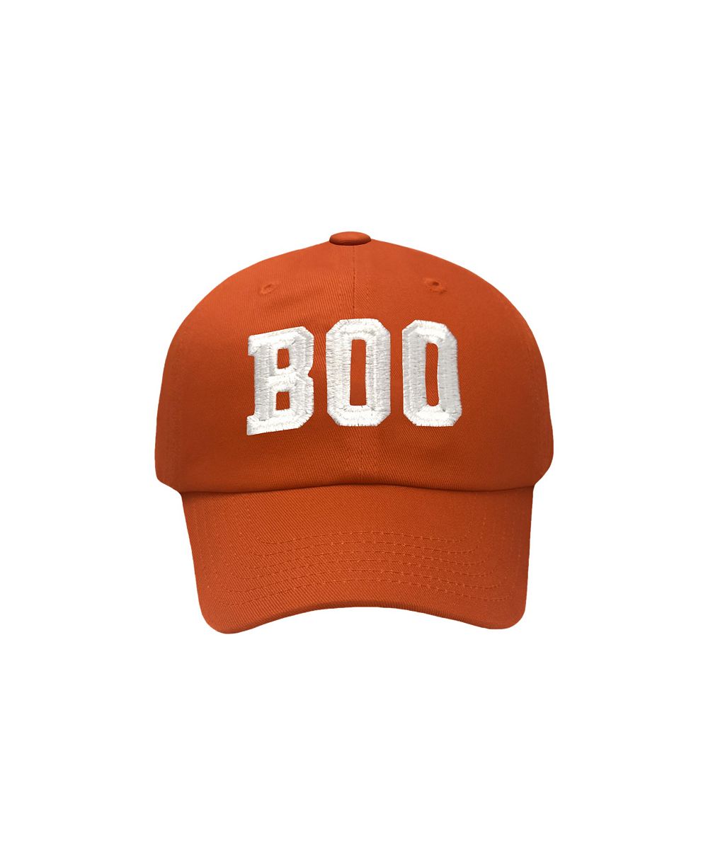 Bits & Bows BOO Halloween Twill Girls' Bow Baseball Hat in Orange