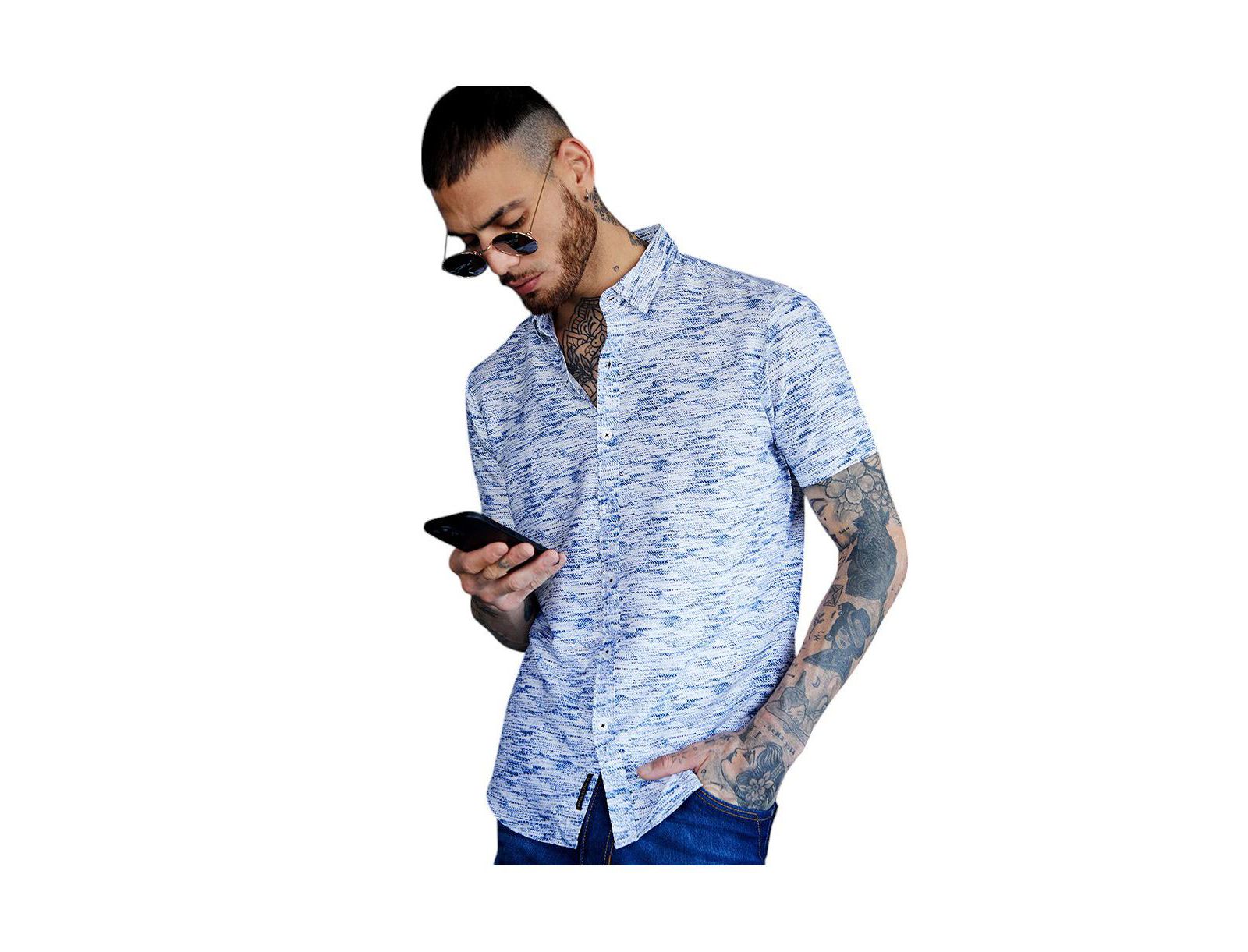 Campus Sutra Men's Textured Tactile Shirt