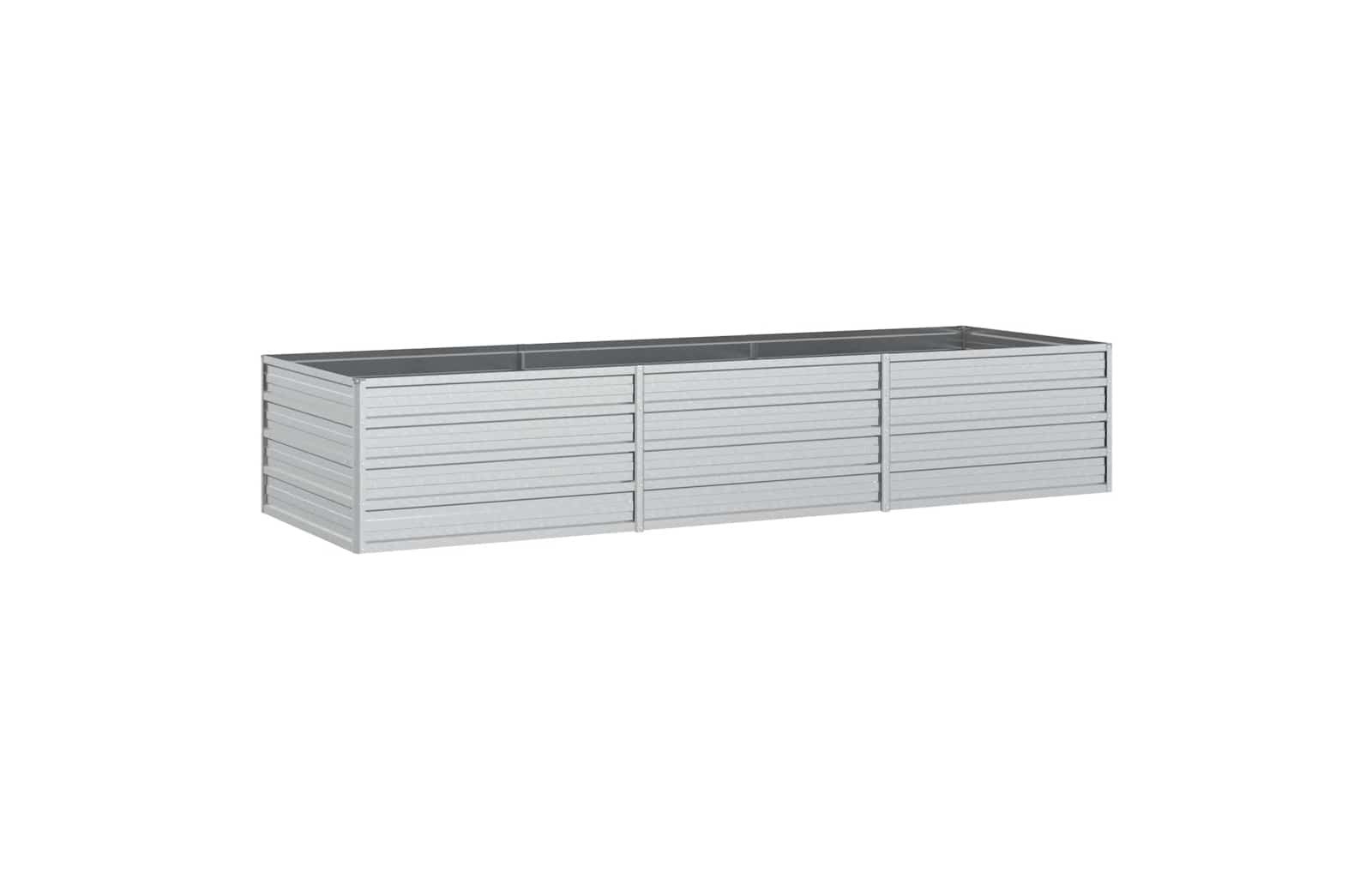 vidaXL Garden Raised Bed Silver Galvanized Steel Large