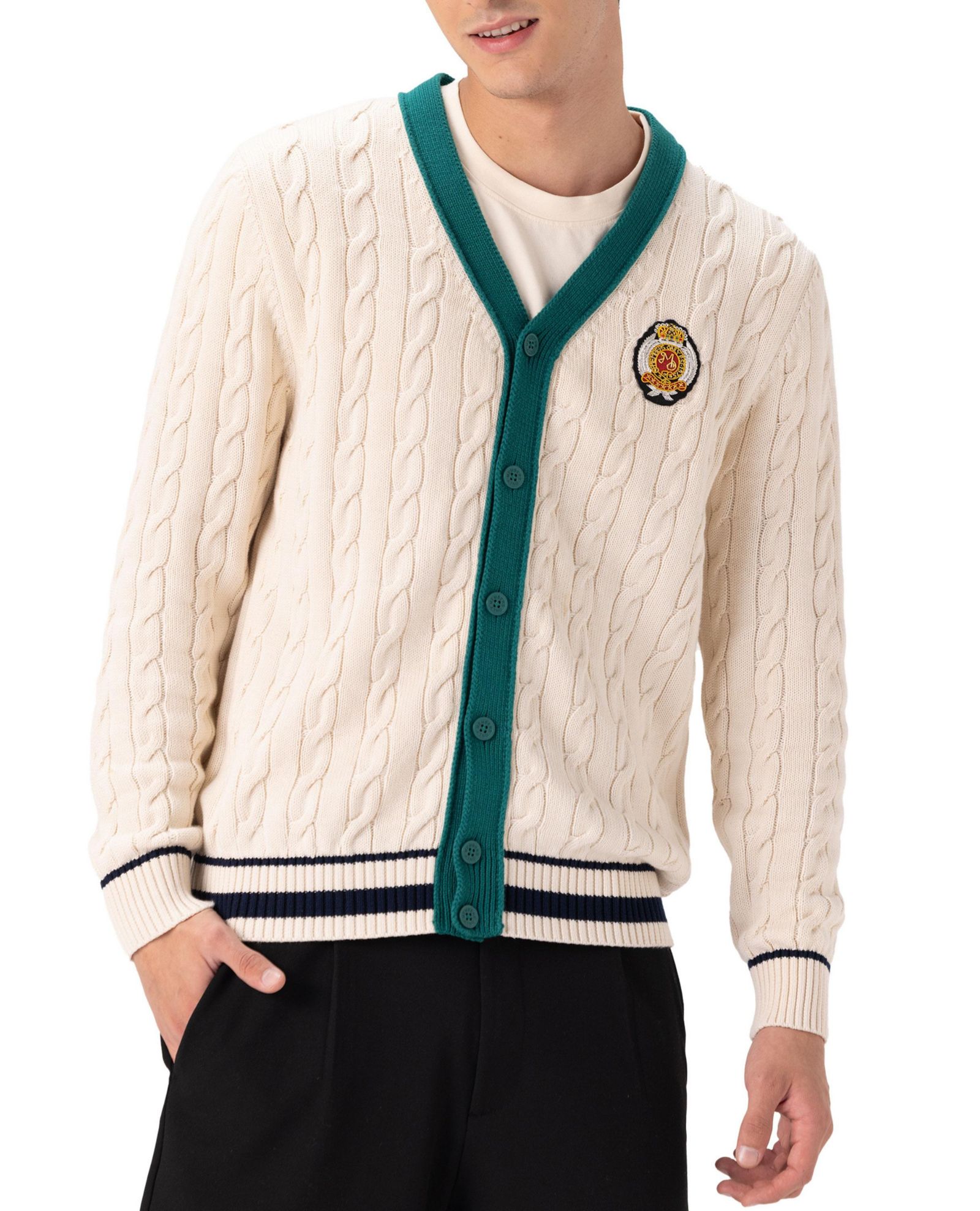 Members Only Men's Cable Knit Cardigan