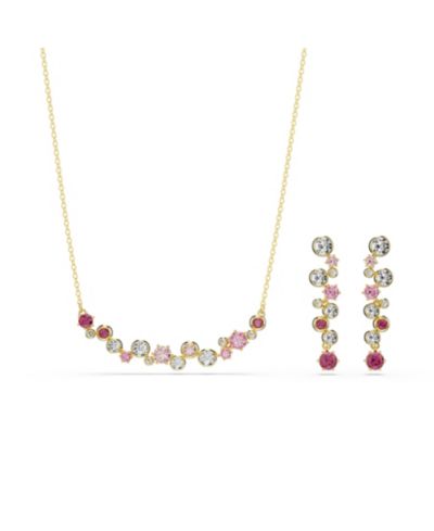 Набор серьги и колье Swarovski Constella Gold Tone Plated
