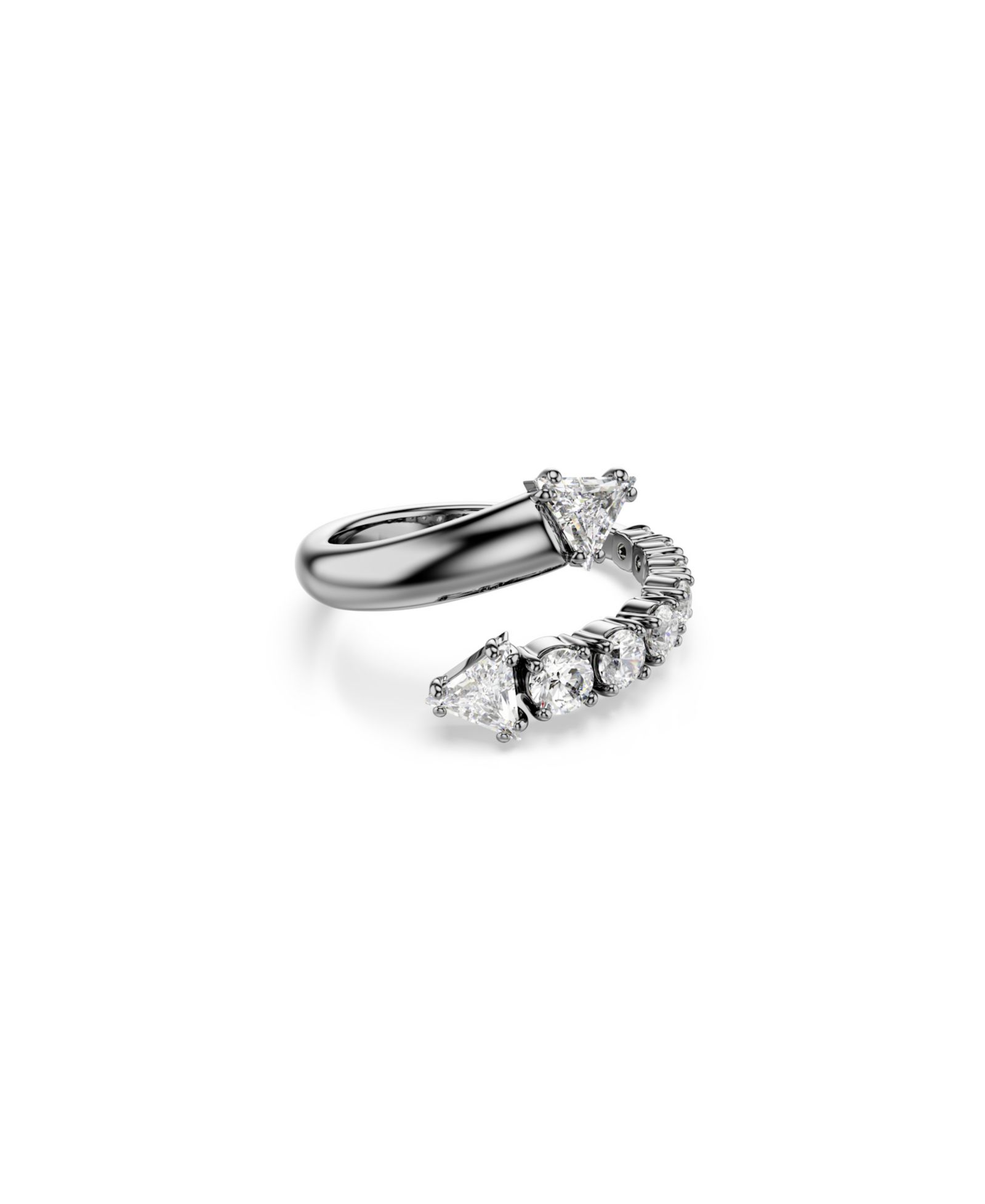 Swarovski Sublima открытое кольцо с напылением White Ruthenium