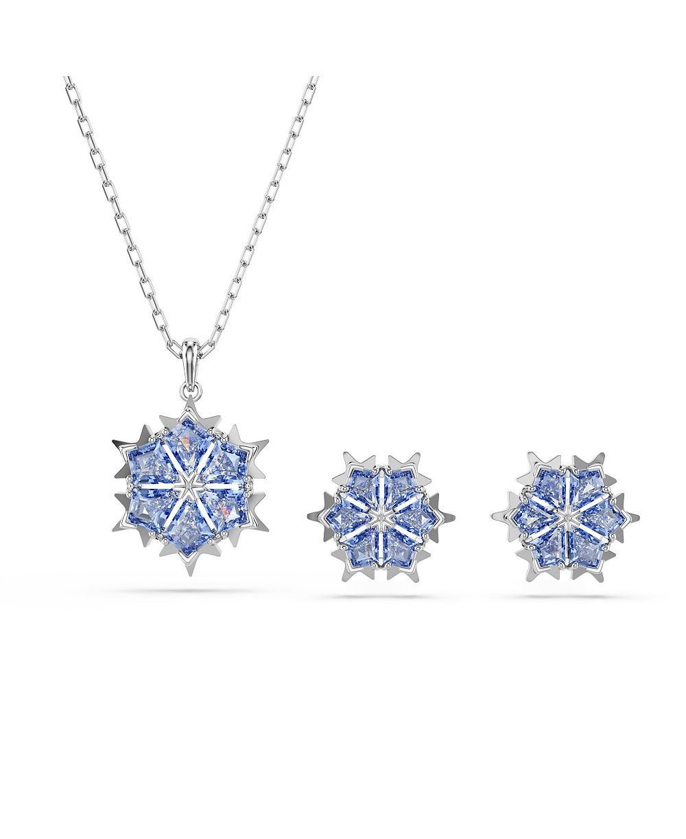 Swarovski набор из серег и ожерелья Magic Snowflake с родиевым покрытием