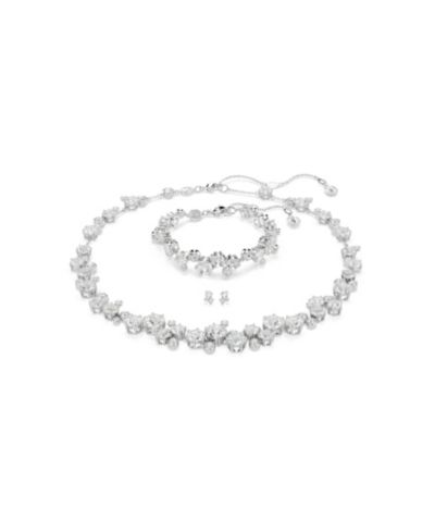 Набор из ожерелья, браслета и серег-гвоздик Swarovski Constella с родиевым покрытием
