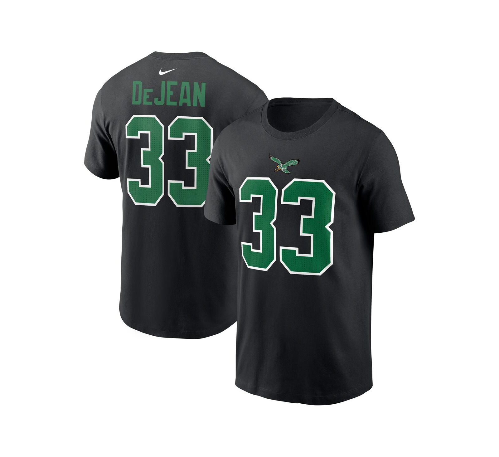 Nike Men's Cooper DeJean Black Philadelphia Eagles Player Name & Number T-Shirt