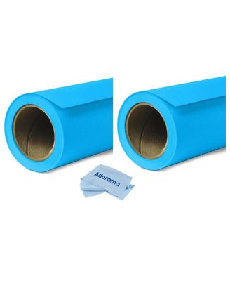 Savage 2 упаковки Widetone бесшовный фоновый бумага, 86" ширина x 36' Blue Jay, #31 - с микрофиброй для очистки